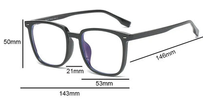 Square Transparent Men's Reading Glasses Vintage Frames Computer Blue Light Blocking TR90 Male Presbyopic Eyeglasses Leesbril +2