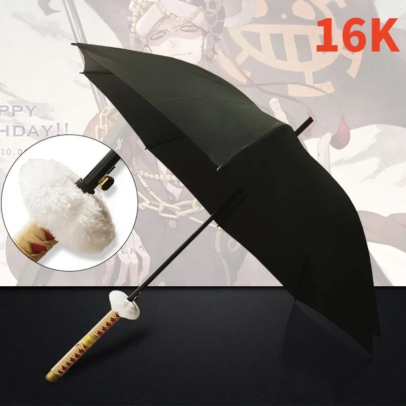 Anime Zoro Katana Umbrella Sword Long Hand Black Parasol Roronoa Zoro Knife Real Size Japanese Katana Sabre Umbrella Raincoa