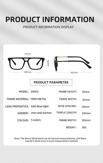 VICKI Mature Man's Double-barreled High-end TR Glasses - Customizable Prescription - Anti-blue Light Glasses Multifocal 84003
