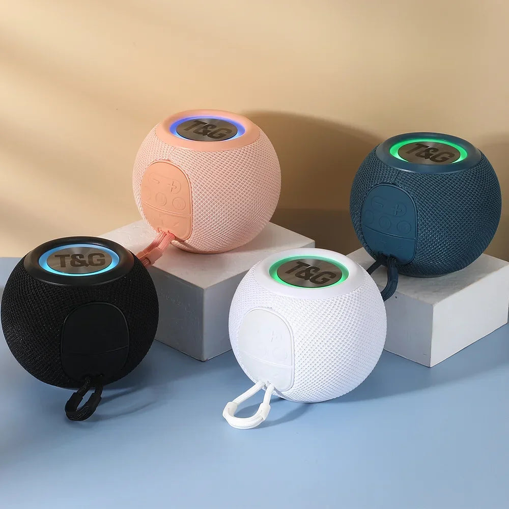 T&G TG337 Bluetooth Speaker Portable TWS Wireless Mini Bass Boombox LED Loudspeaker IPX7 Outdoor Music Player Support BT AUX FM