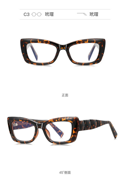 Classic Square Anti Blue Light Blocking Reading Glasses For Women Men Simple Thick Frame Design Myopia Prescription Glasses