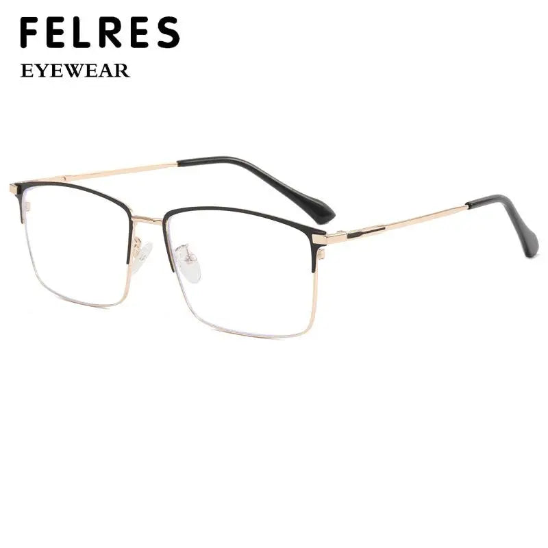 157mm Titanium Alloy Anti Blue Light Square Reading Glasses Men Business Big Presbyopic Glasses Clear Lens Prescription Eyewear
