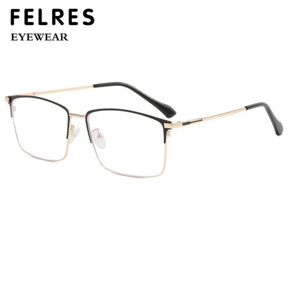 157mm Titanium Alloy Anti Blue Light Square Reading Glasses Men Business Big Presbyopic Glasses Clear Lens Prescription Eyewear