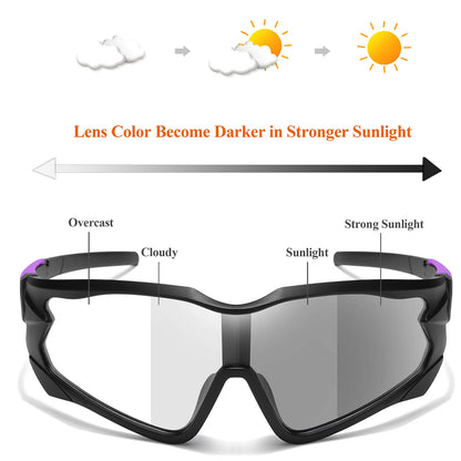 POAT Brand Photochromic Eyewear for Men Women MTB Bike Bicycle Cycling Fishing Running Glasses New Style Sunglasses Sports