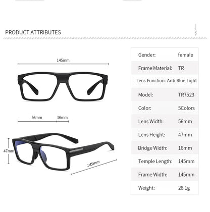 Men's Optical CR39 Lenses Myopia Presbyopic Eyewear Women Blue Light Blocking Prescription Reading Glasses TR90 Eyeglasses Frame