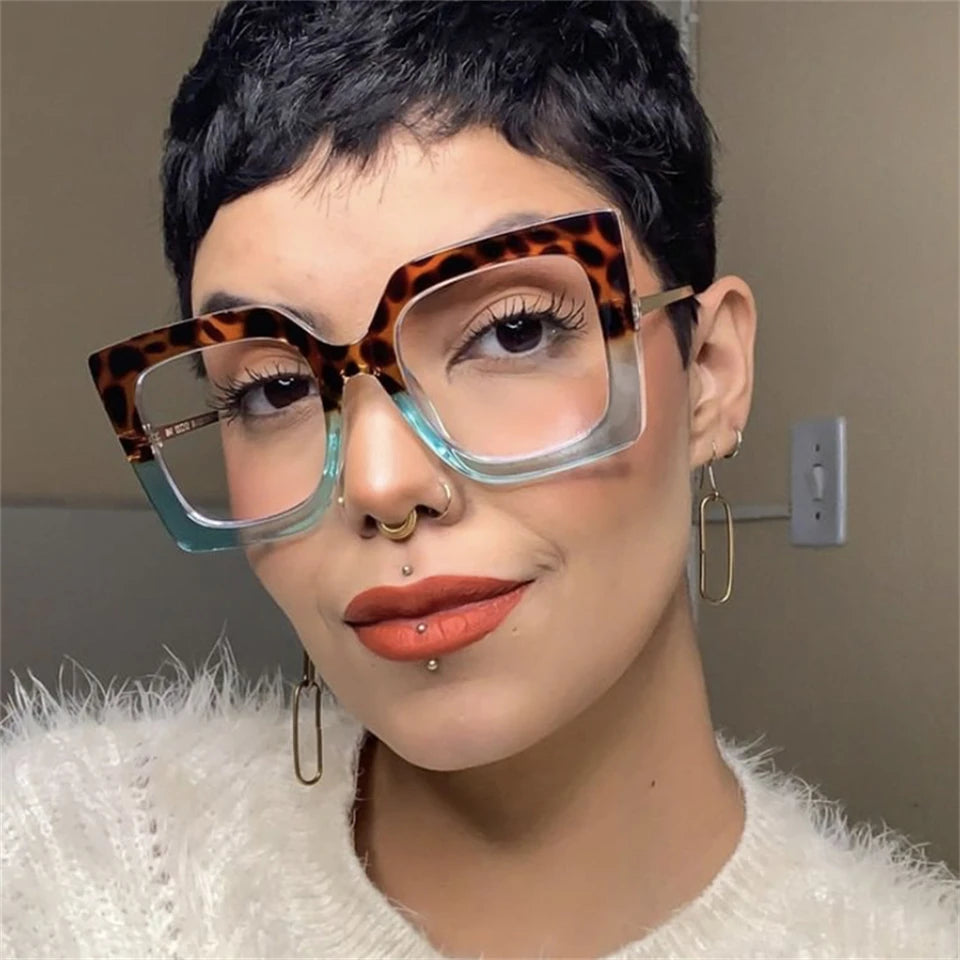 Vintage Transparent Square Glasses Frame Women Men Clear Glasses Optical Eyeglasses Frame Lens Spectacle Frame Unisex Anti Blue