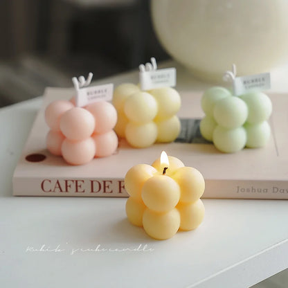 Little Bubble Cube Candle Handmade Scented Candle Aromatherapy Soy Wax Candle Wedding Birthday Candles Party Home Decoration