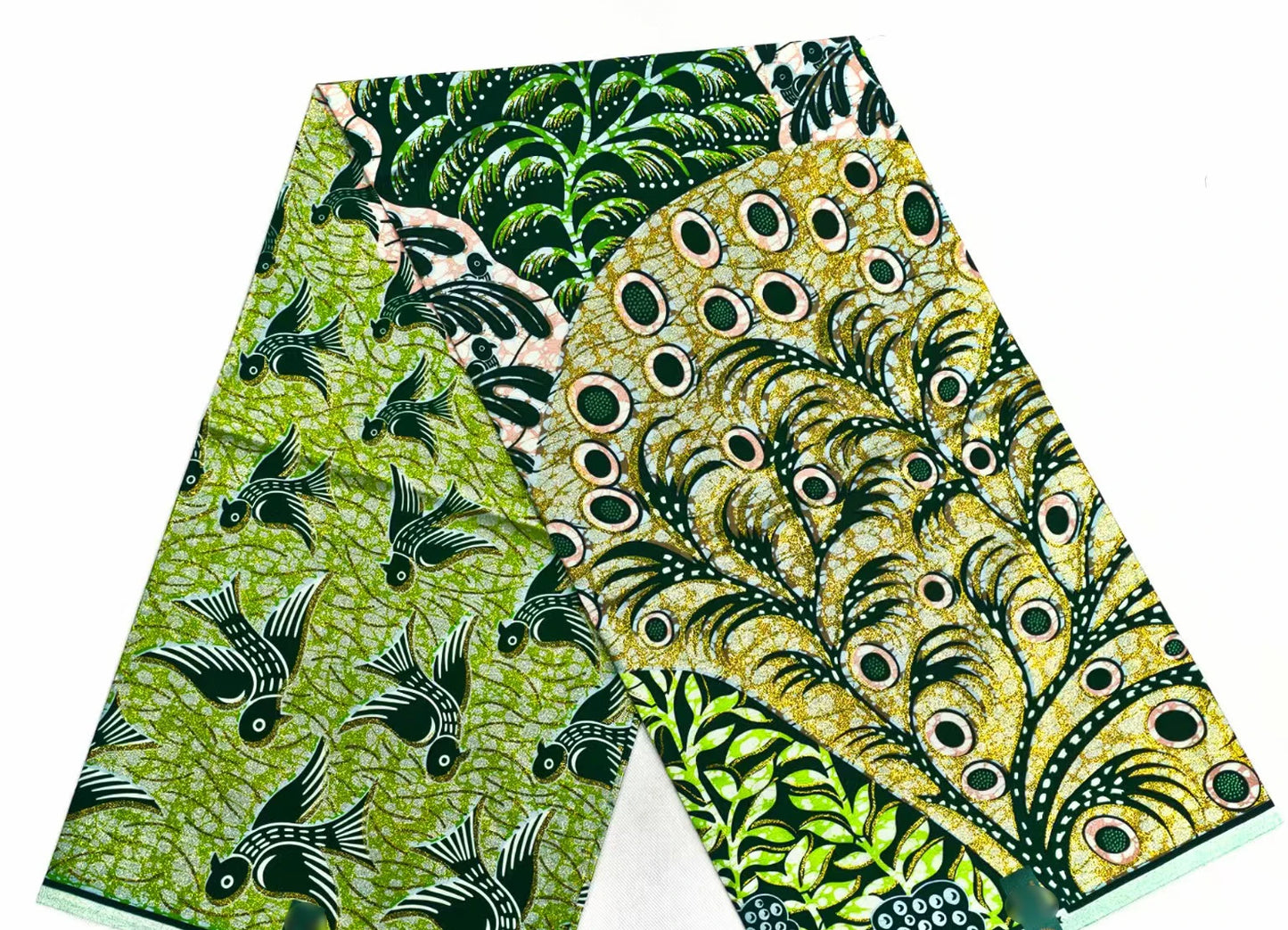 Latest African Grand Golden Wax Fabric Super Good Quality Women Pagne Flash Cotton Prints Batik Ankara Glitter Tissus 6yards