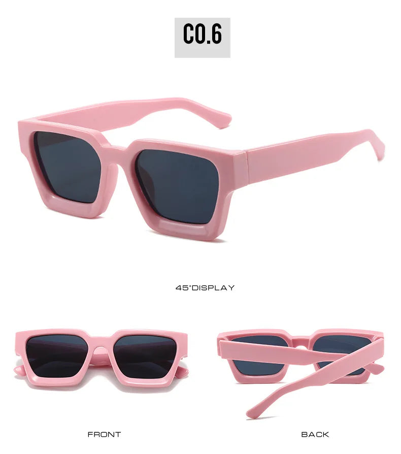 JNPCXI Fashion Square Women Luxury Sunglasses Retro Green Brand Designer Men Trending Sun Glasses Shades UV400