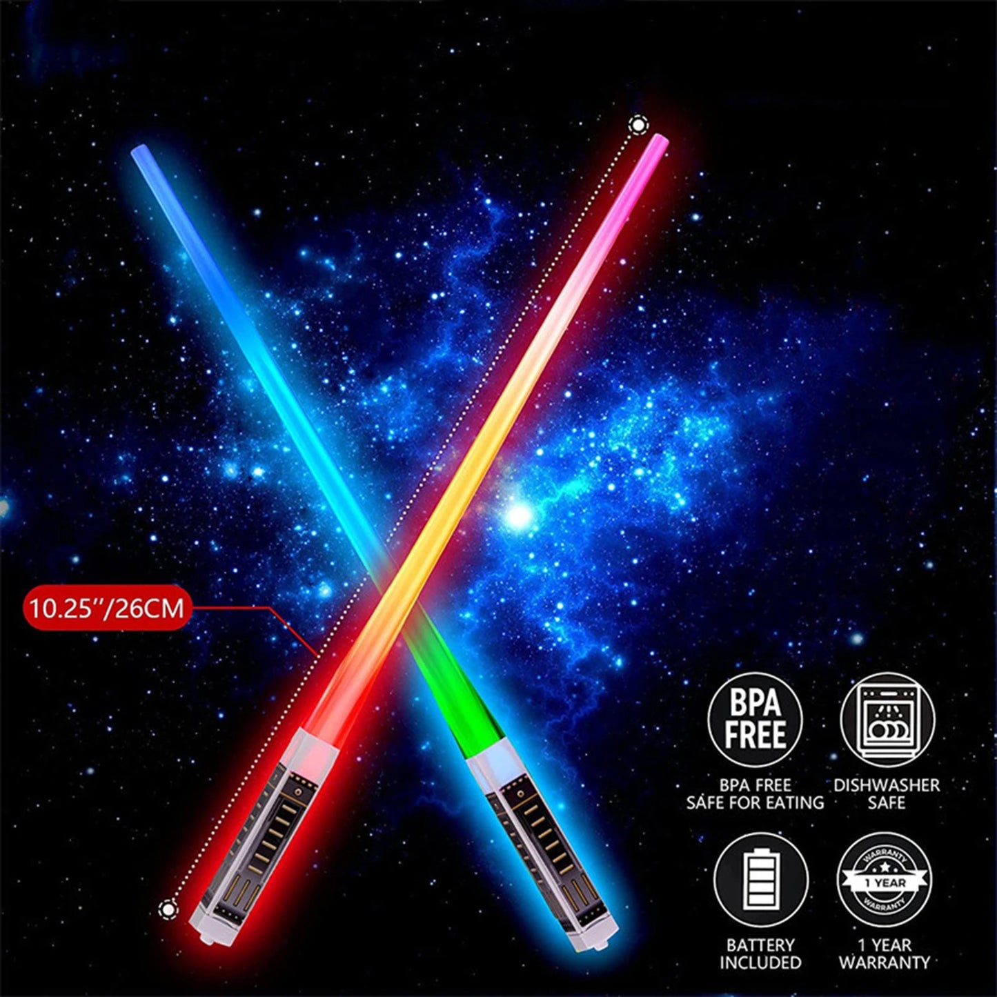 1 Pair LED Glowing Chopsticks Light Up Sticks Versatile Chopsticks for  Carnival Club Party Wedding Birthday Raves Concert