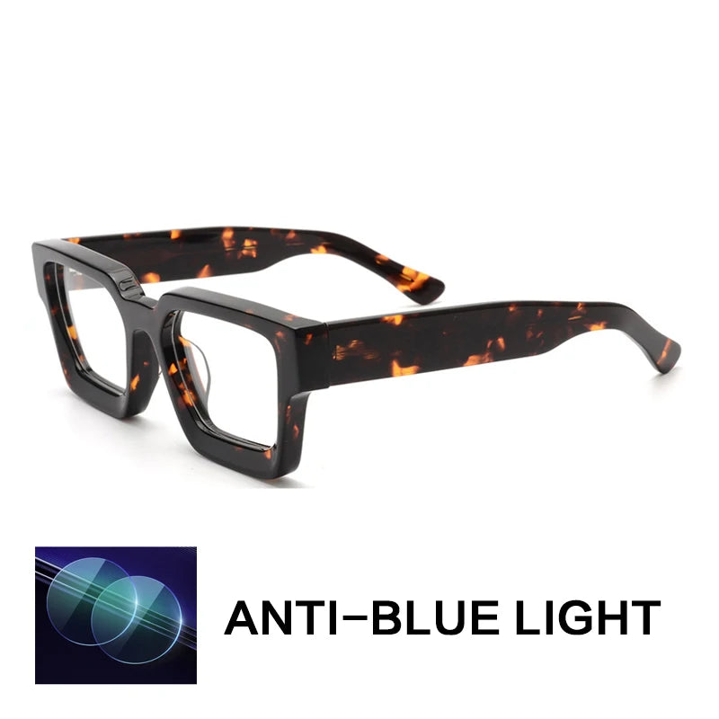 Gatenac Acetate Reading Glasses Handmade Photochromic Anti Blue Light Prescription Glasses Frame Men Progressive Myopia Eyewear