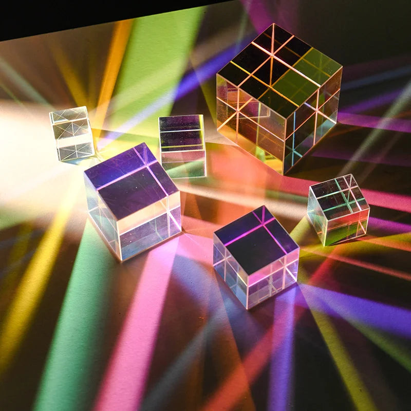 1pcs Science Magic Prism Cube 20mm Hexahedral Crystal Magic Cmy Cube 3D Color Cube Prism For Photography