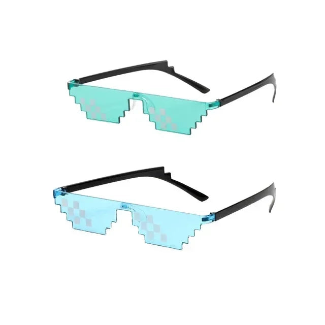 Design Funny Mosaic Sunglasses Thug Life Sun Glasses Pixel Black Retro Gamer Robot Sunglasses Birthday Party Cosplay Favors Mask