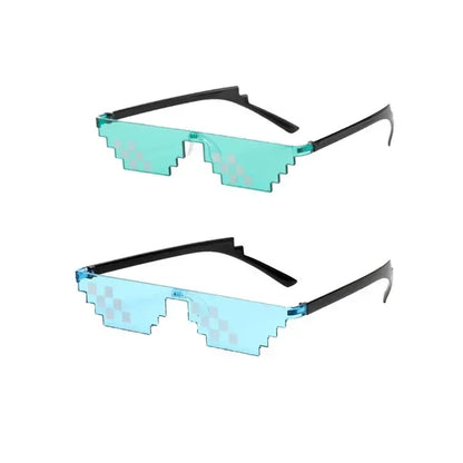 Design Funny Mosaic Sunglasses Thug Life Sun Glasses Pixel Black Retro Gamer Robot Sunglasses Birthday Party Cosplay Favors Mask