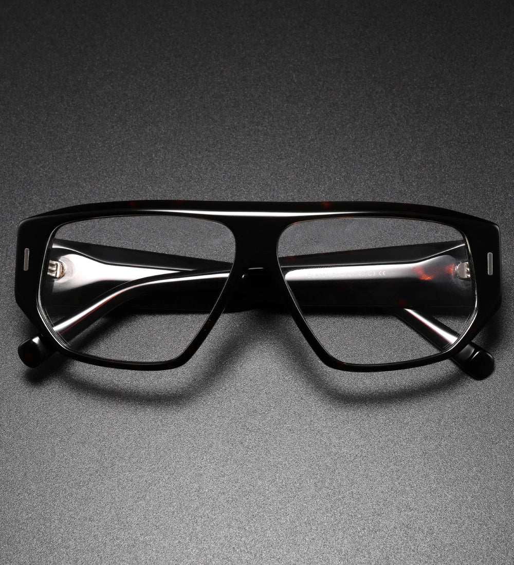 Luxury Brand Designer Thick Acetate Oversized Frame for Men Women Trendy Optical Eyewear Stylish Shield For Men lentes de sol