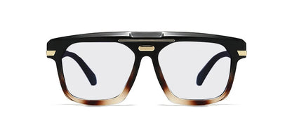 Anti Blue Light Oversized Clear Glasses Brand Designer Square Transparent Green Eyeglasses Large Frame Reading Glasses UV400