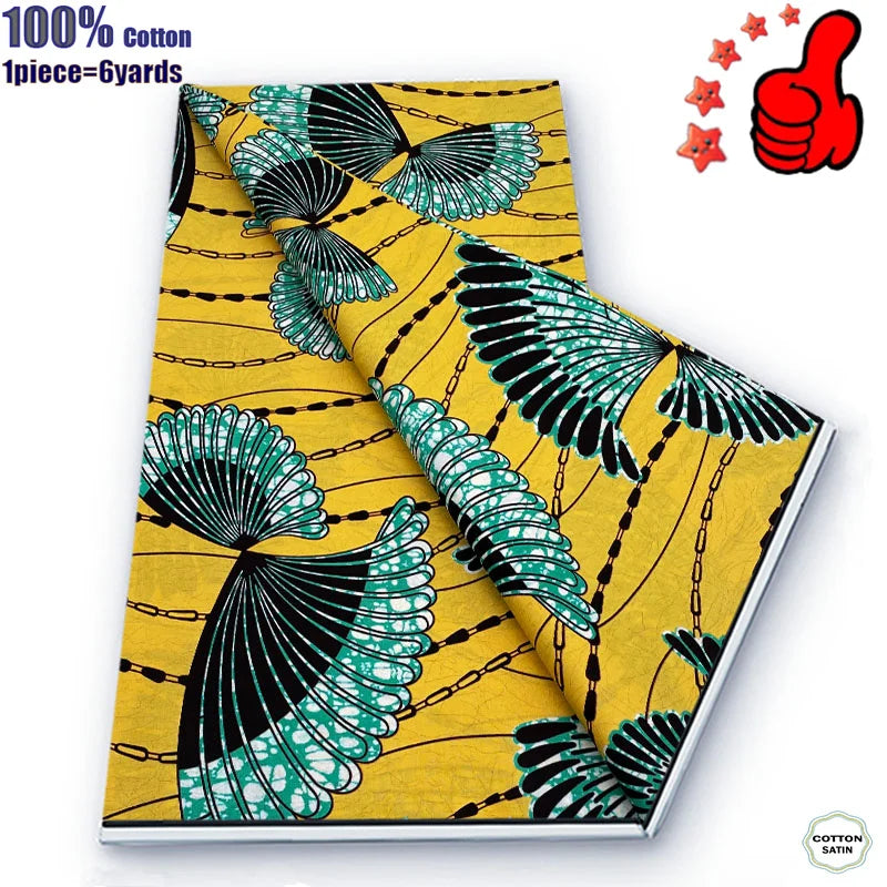 Guaranteed Veritable African Real Wax Prints Fabric Ghana Style Ankara Wax Tissu Pagne 100%Cotton Soft Design Nigeria Wax Fabric