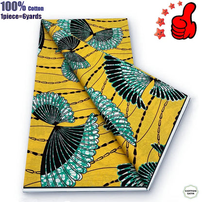 Guaranteed Veritable African Real Wax Prints Fabric Ghana Style Ankara Wax Tissu Pagne 100%Cotton Soft Design Nigeria Wax Fabric