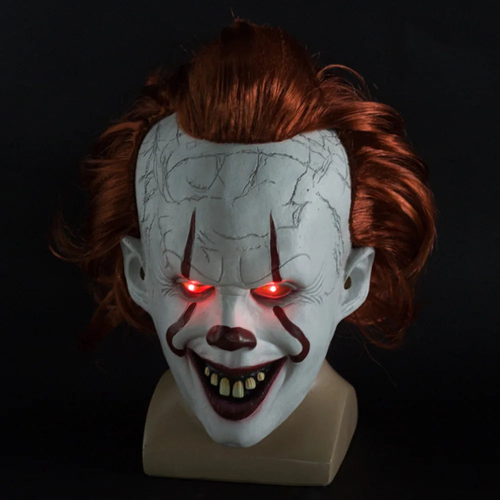 Creepy Pennywise Joker Mask Cosplay Horror Evil Demon Clown Killers Latex Helmet Halloween Carnival Party Costume Props Gifts