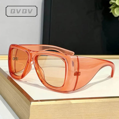 QVQV Trendy Oversized Square Sunglasses Women Men Luxury Brand Original Thick Frame Sunglasses Retro Outdoors Driving Shades