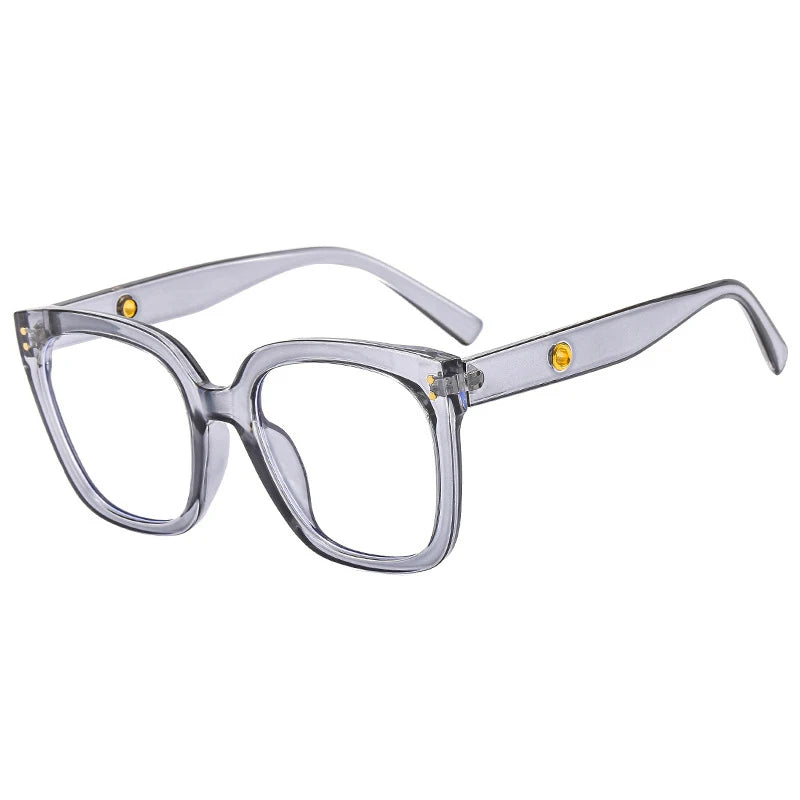 Black Oversized Square Reading Glasses for Women Rivets Retro Presbyopia Eyeglasses Female Transparent Optical Lenses