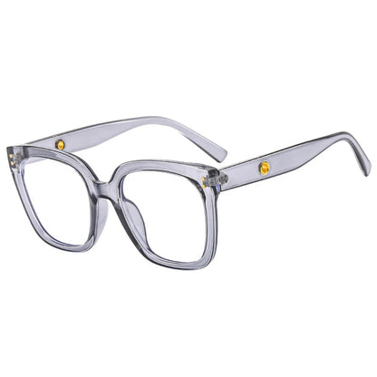 Black Oversized Square Reading Glasses for Women Rivets Retro Presbyopia Eyeglasses Female Transparent Optical Lenses