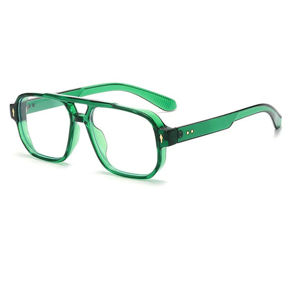 SHAUNA Double Bridges Anti Blue Light Retro Women Square Glasses Frame Fashion Men Optical Eyewear