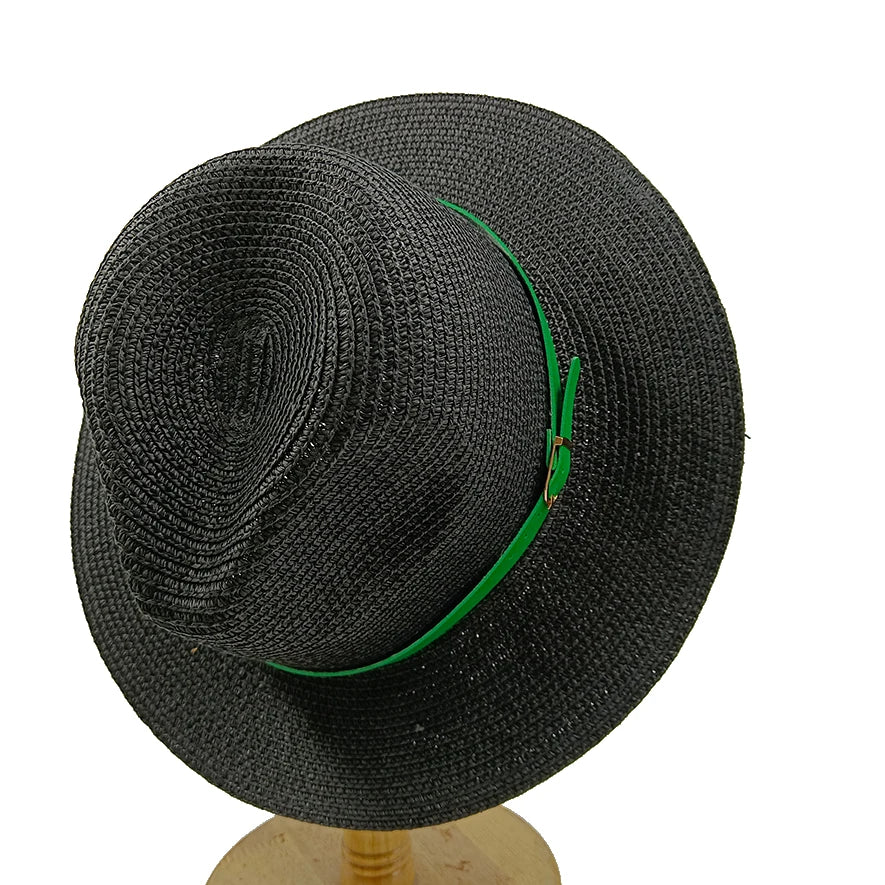 RB Rhinestone Sun Hats Women Men Summer Panama Wide Brim Straw Hats Fashion Colorful Outdoor Jazz Beach Sun Protective Cap