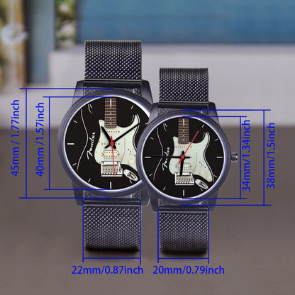 Guitar Bass Pattern Universal for Men Women Souvenir Composer Rose Gold Man Watch Silver Watches Black Bracelet Gift Clock
