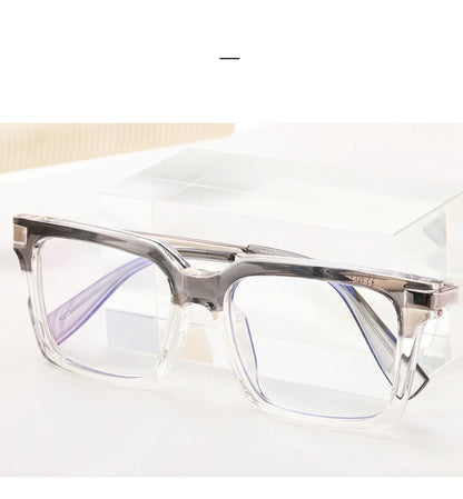 TR90 Men's Square Glasses Metal Frame Anti Blue Light Oversized Reading Glasses New Double Colors Women's Presbyopic Glasses