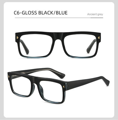 Fashion Men Prescription Myopia Glasses Luxury Brand Black Square Blue Light Blocking Eyewear Male Glasses For Vision 0 To -6.0