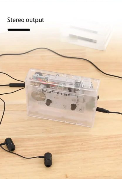 Transparent Tape Player Retro Stereo Cassette Player Walkman Nostalgia Cassette Tape Music Audio Auto Reverse With Bluetooth FM
