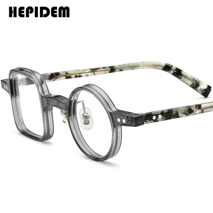 FONEX HEPIDEM Acetate Eyeglasses Frame Men 2025 New Small Round Brand Design Glasses Women Retro Vintage Eyewear Spectacles 9341