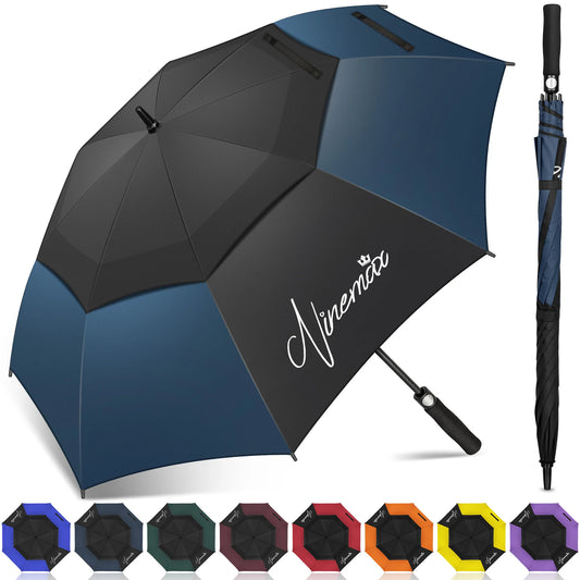 Automatic Open Extra Large Golf Umbrella 157 cm Double Canopy Sun Protection Ultra Rain & Wind Resistant Stick Umbrellas