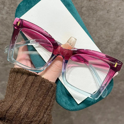 2025 New Style Reading Glasses for Women Fashion Men Oversized Square Prescription Glasses Large Frame Anti-blue Presbyopia