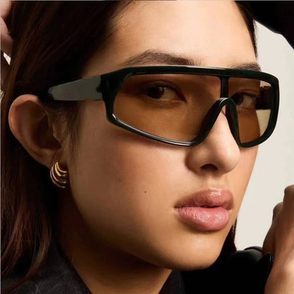 Cycling 2pcs Fashion New Sports Sunglasses Women Punk Style Outdoor Eyeglasses One Piece Personalized Square Glasses Unisex