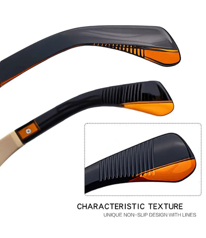 Fashion Oversized Square Reading Glasses Men Blue Light Blocking  Metal FrameGlasses Trendy Optical Presbyopia Eyeglasses0to+6.0