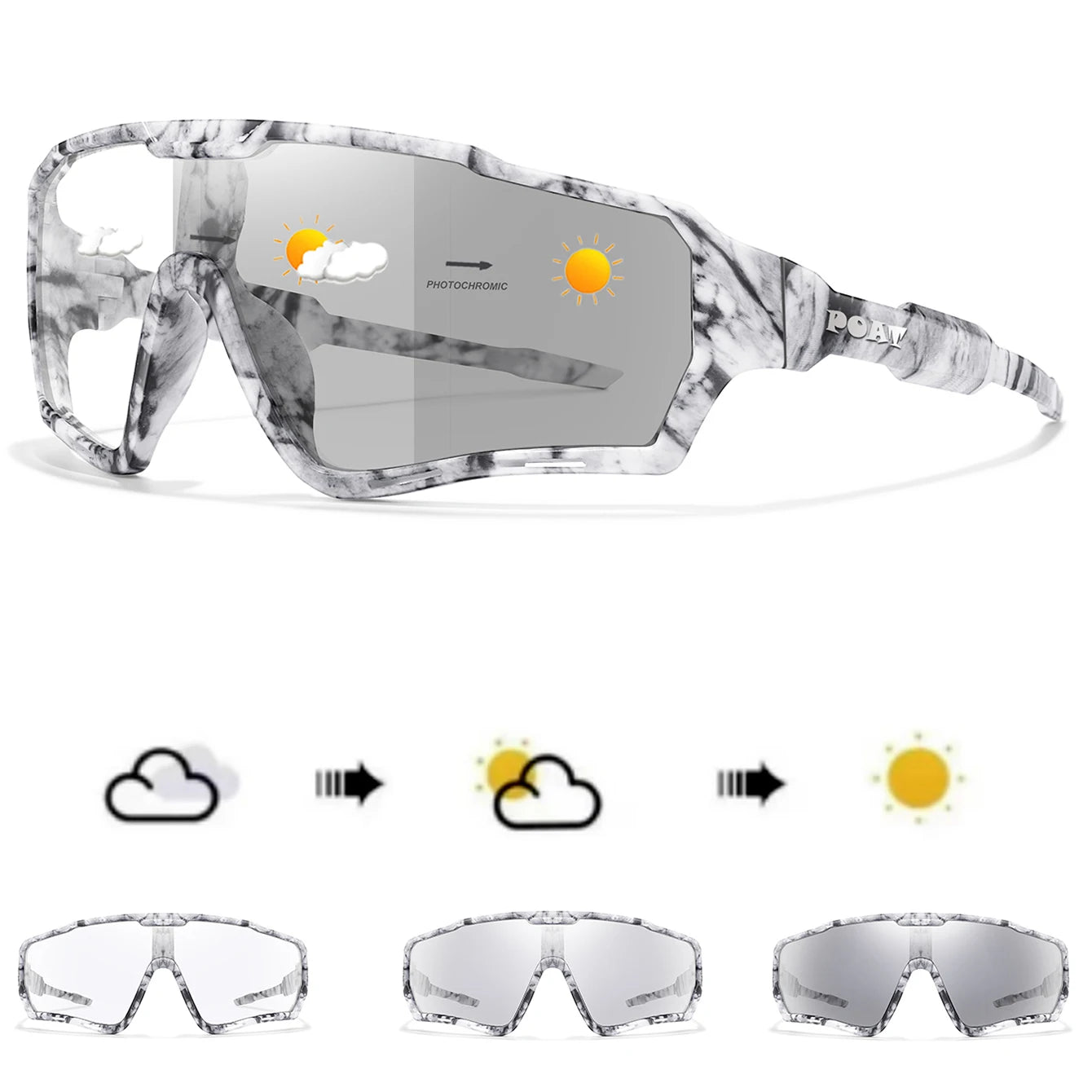 POAT Brand Men Women MTB Bike Bicycle Photochromic Eyewear Cycling Fishing Running Glasses New Style Sunglasses Sports