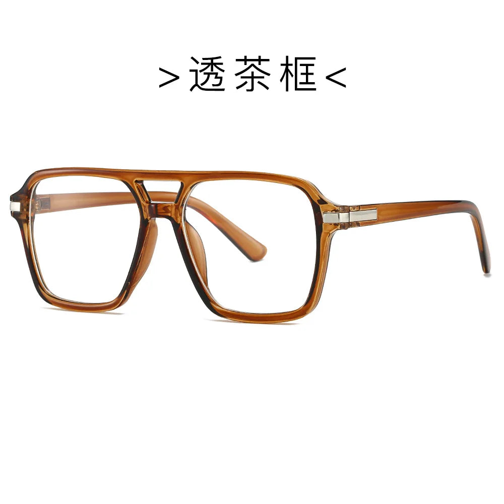 Luxury Brand Designer Reading Glasses Women 2025 Retro Double Bridge Square Eyeglass Fashion Man Optical Prescription Eyewear