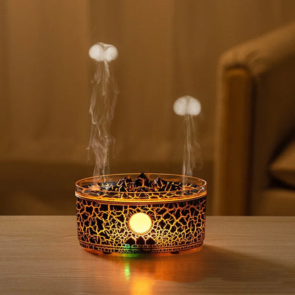 DC 24V Home Electric Aromatherapy Essential Oil Diffuser Jellyfish Smoke Ring Air Humidifier with 3 Colors Light Remote Control