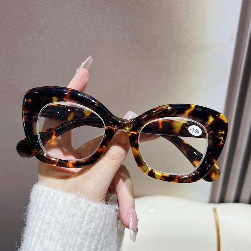 Square Large Frame Reading Eyewear for Women Men Ultra-light Far Sight Eyewear Fashion Prescription Eyeglasses Diopter 0 To +4.0