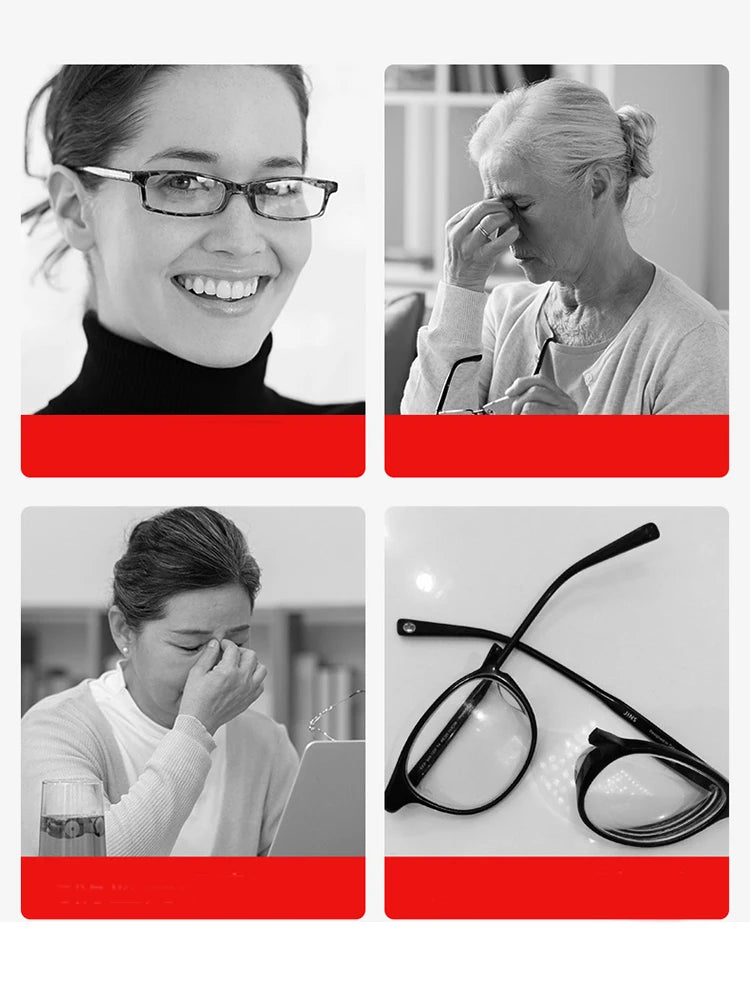 2024 New TR90 Rectangle Black Frame Reading Glasses Ultralight Anti Blue Light Presbyopic Glasses Eyewear Readers