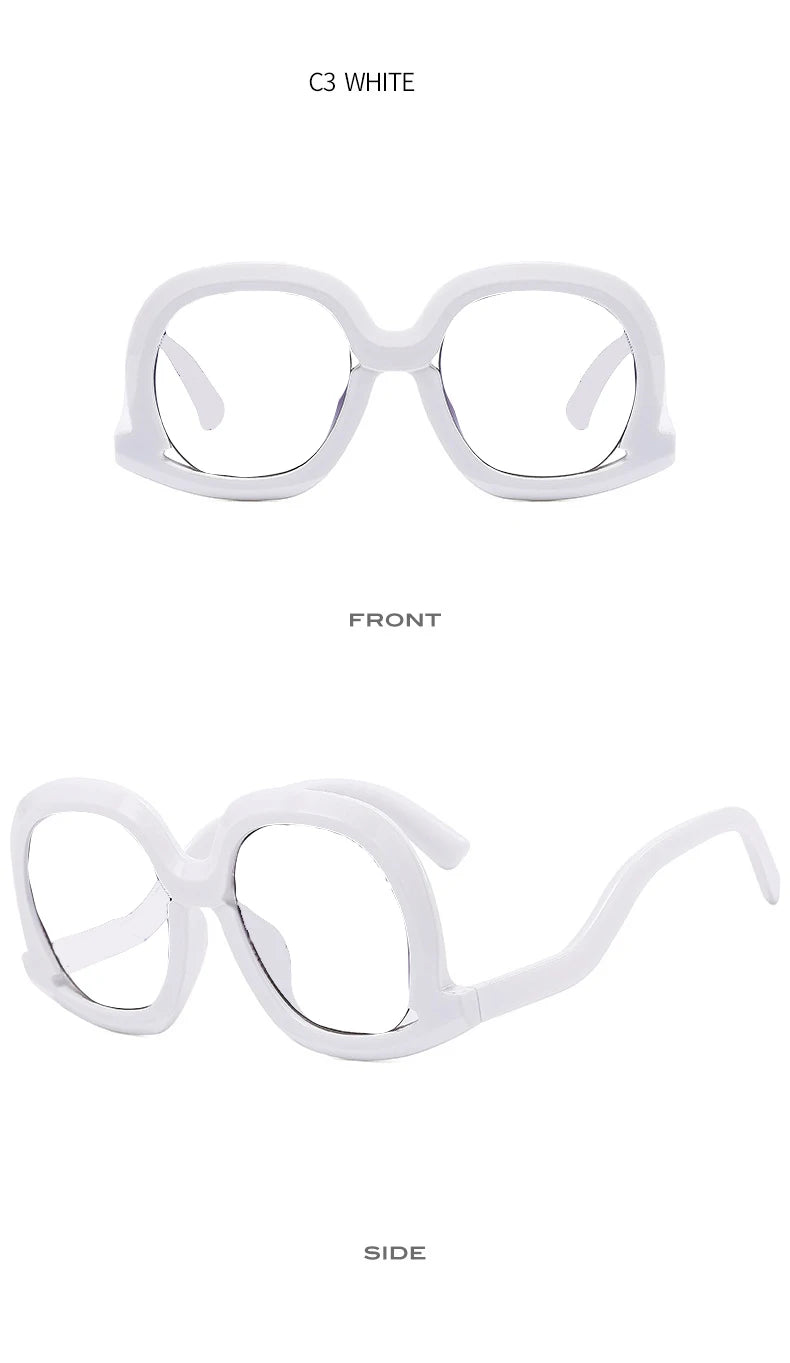 Fashion Unique Oval Blue Light Blocking Glasses Frame Women Large Colorful Gradient Eyeglasses Luxury Designer Reading Glasses