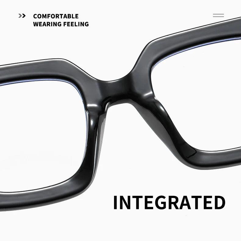 Vintage Big Frame Square Reading Glasses Women Men Fashion Brand Prescription Eyeglasses Transparent Computer Blue Light Glasses