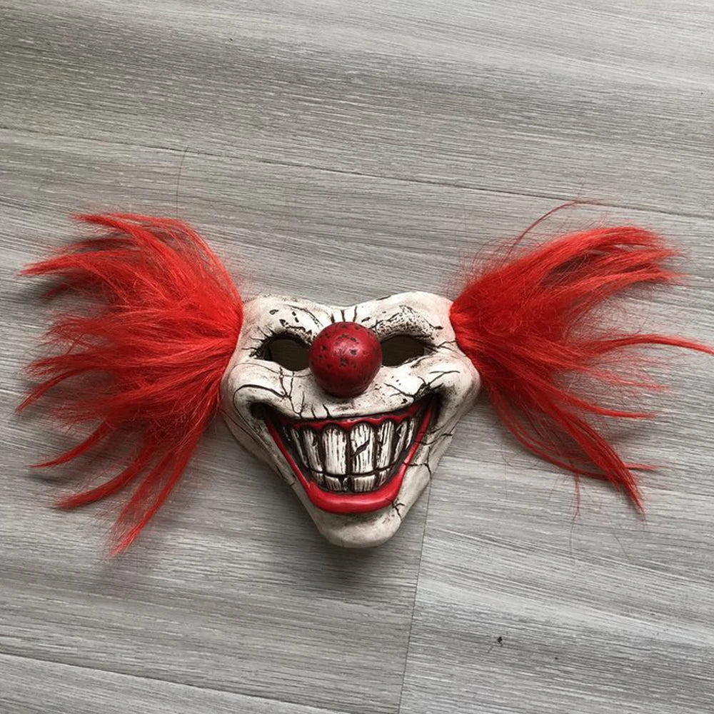 Twisted Metal Sweet Tooth Joker Mask Cosplay Bloody Half Face Clown Latex Masks Halloween Carnival Purim Party Costume Props