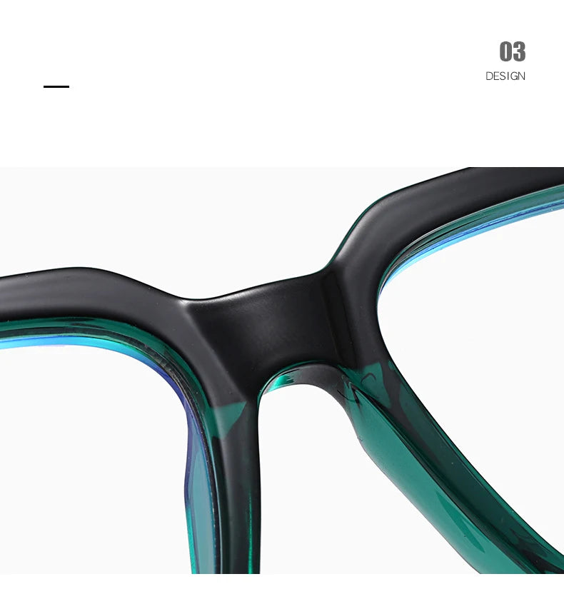 TR90 Men's Square Glasses Metal Frame Anti Blue Light Oversized Reading Glasses New Double Colors Women's Presbyopic Glasses