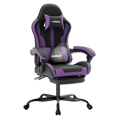 Gaming chair with Massage Ergonomic Desk chair Footrest Headrest Rotary chair for office and Gamers