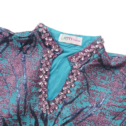 2025 New African Clothes For Women Kaftan Dress Fashion Party Dress Vintage Summer Gown Casual Vestidos Muslim Robe BouBou
