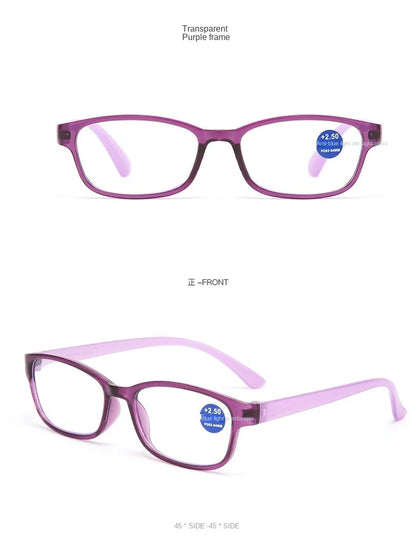 2PCS HD Anti-blue Light Anti-fatigue Reading Glasses for Men and Women Fashion Ultra-light Portable Reading Glasses +100 To +400