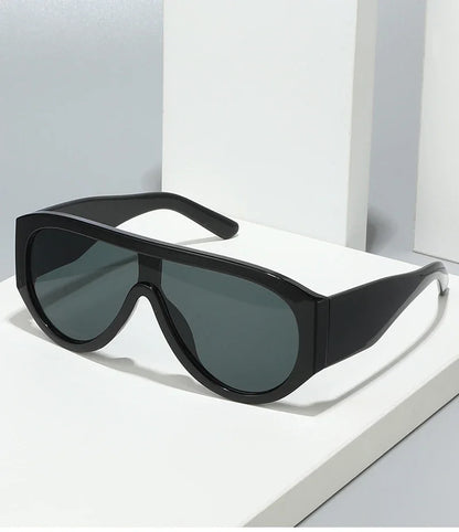 JNPCXI Fashion Oversized Pilot Women Sunglasses Retro One Piece Red Green Shades UV400 Men Gradient Sun Glasses